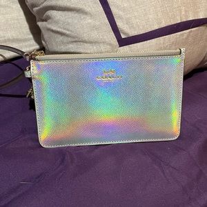New Rare Coach Hologram Iridescent wristlet